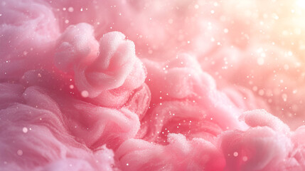  Colorful pink fluffy cotton candy background, soft color sweet candyfloss. generative ai  - obrazy, fototapety, plakaty