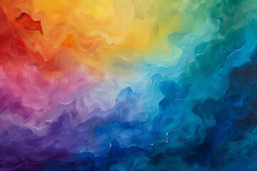 Rainbow is painted in a realistic style,