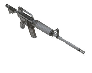 Fototapeta premium Assault riffle isolated on background. 3d rendering - illustration