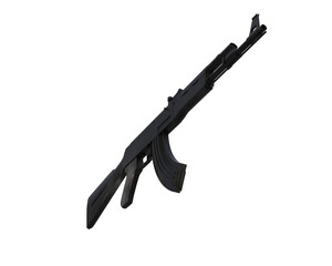 Assault riffle isolated on background. 3d rendering - illustration