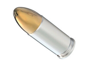 Bullet isolated on background. 3d rendering - illustration