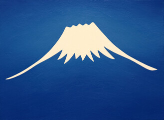 油絵イラスト・青い空に白い富士山
