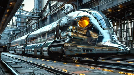 Papier Peint photo Lavable Voitures de dessin animé Futuristic locomotive