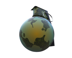 Grenade isolated on background. 3d rendering - illustration