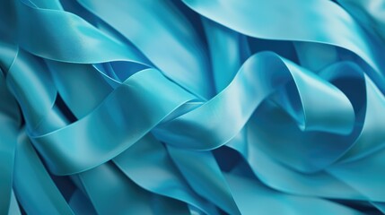 Close-up shot of blue satin material, perfect for textile backgrounds