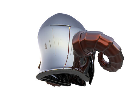 Gladiator helmet isolated on background. 3d rendering - illustration