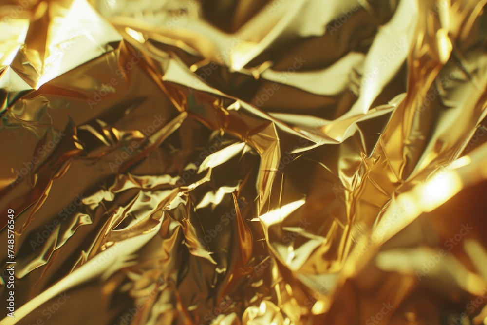 Poster Close-up view of a shiny foil sheet. Suitable for various design projects