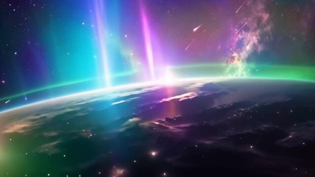 aurora light in outer space