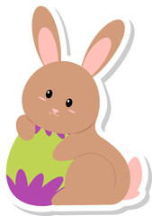 Easter Egg Bunny Sticker