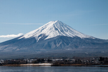 河口湖から見た富士山