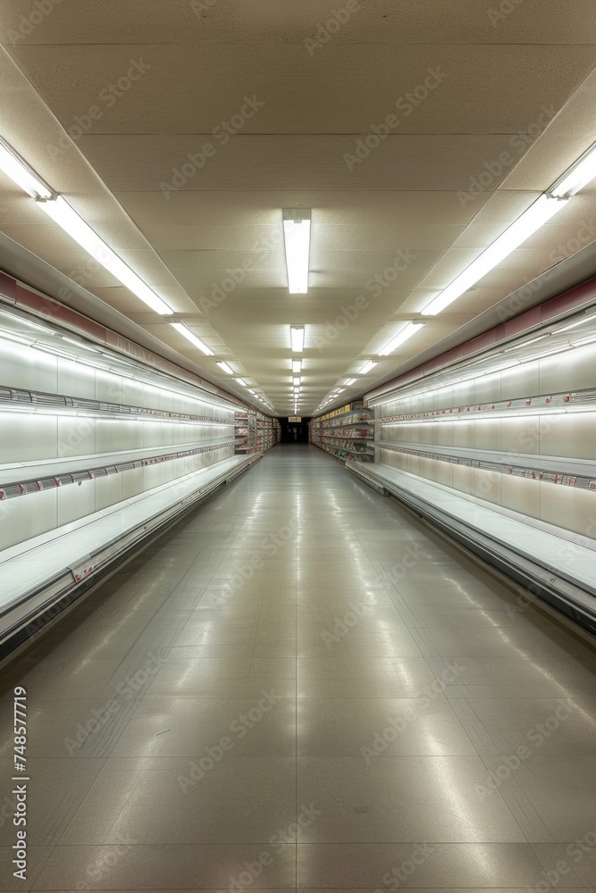 Poster a spacious grocery store with numerous shelves. ideal for retail concepts