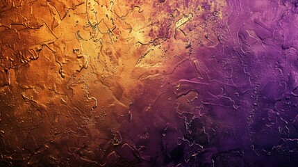 Detailed close up of a purple and gold painted artwork. Suitable for artistic and interior design projects