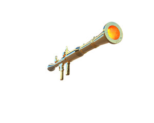 Rocket launcher isolated on background. 3d rendering - illustration