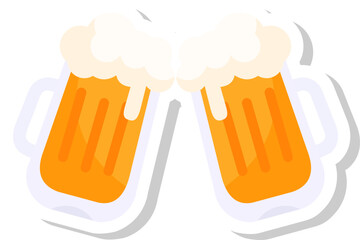 Saint Patrick Glass Beer Sticker