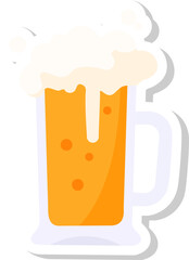 Saint Patrick Glass Beer Sticker