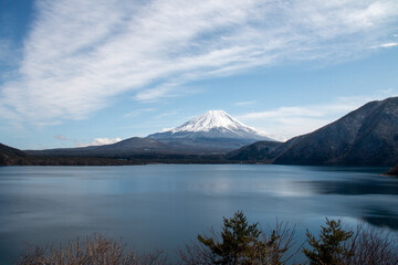 本栖湖から見た富士山