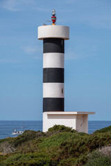 Punta Plana lighthouse, S Estalella, Llucmajor, Mallorca, Balearic Islands, Spain