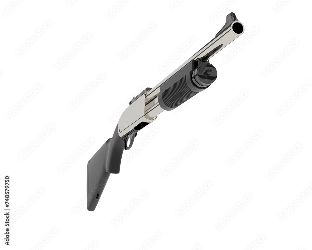 Sticker Shotgun isolated on background. 3d rendering - illustration