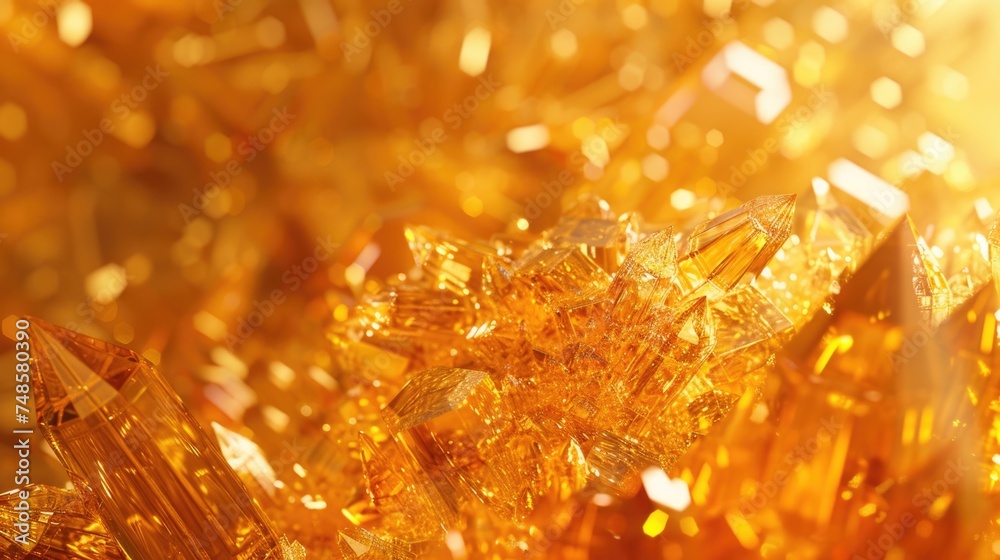 Poster detailed view of a cluster of crystals. ideal for science or geology concepts