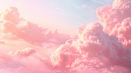 A plane flying through a cloudy sky with pink clouds. Suitable for travel and transportation...
