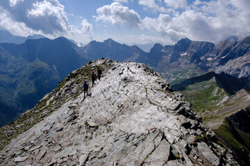 ascending to Pimene peak, Pyrenees National Park, Hautes-Pyrenees, France