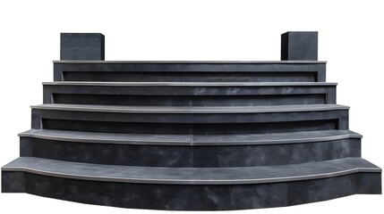 Black and gray modern stage podium with steps.