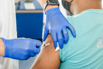vaccination for COVID-19, Palma de Mallorca, Majorca, Balearic Islands, Spain