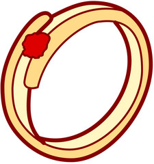 Wedding ring doodle flat color