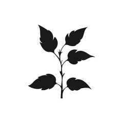 Leaf, plant. Foliage icon flat style isolated on white background. Vector illustration