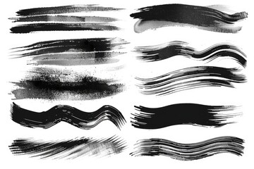 Abstract black brush strokes on a white canvas. Suitable for artistic projects