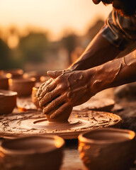 Craftsman's Passion in Close-Up: Artisanal Creations | Generative AI	