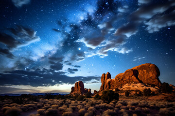 valley at night | Generative AI	