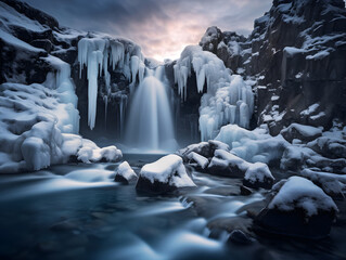Frosty Falls: Winter Symphony | Generative AI	