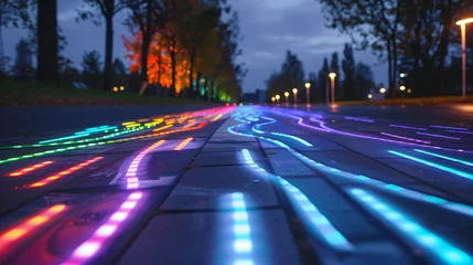 Tuinposter Holographic roadway markers © Fauzia