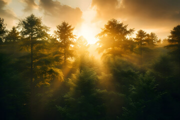 Sunlit Foliage Serenade: Forest Magic Unveiled | Generative AI	
