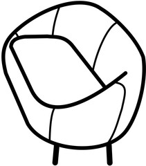 minimalist sofa doodle  outline