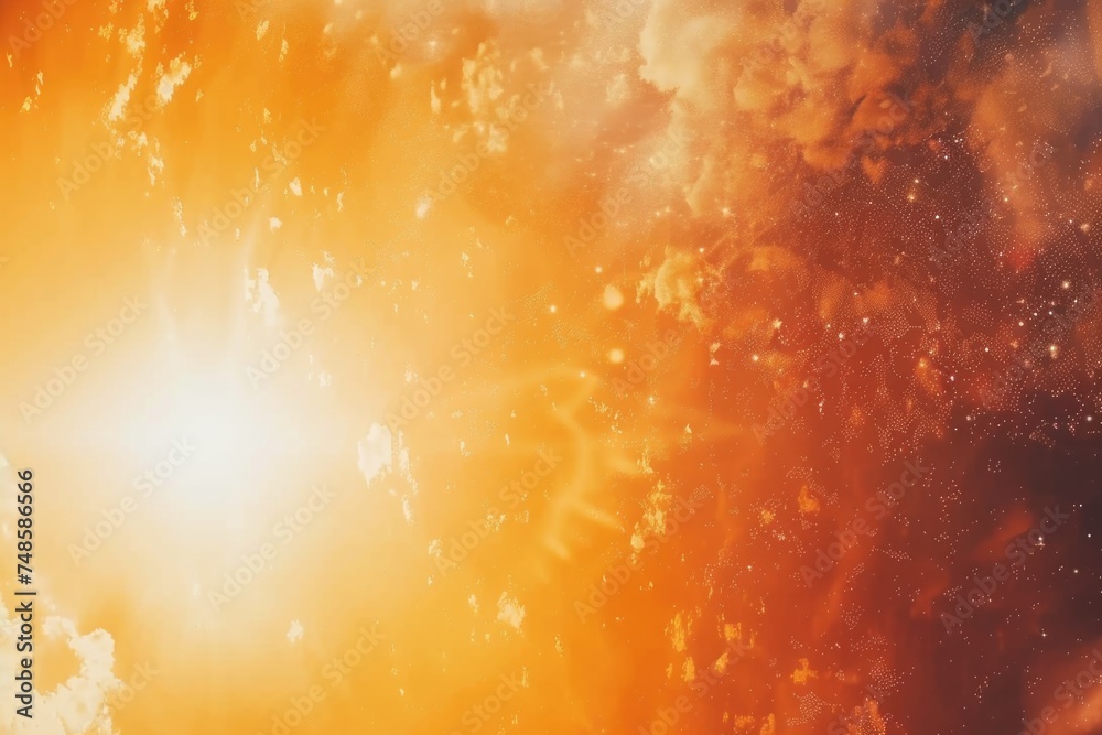 Poster Sun shining through clouds, suitable for various design projects