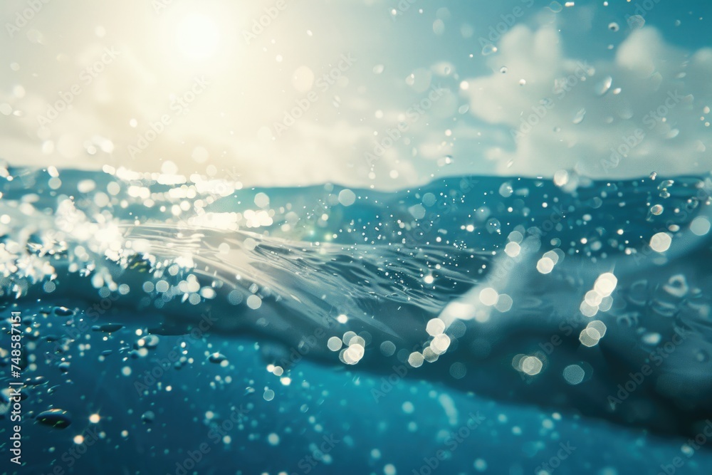 Aufkleber detailed view of a wave in the ocean, suitable for various design projects