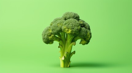 Broccoli cabbage on a colored background. A perfect sprig of fresh broccoli. Fresh harvest, the concept of healthy eating and vegetarianism.