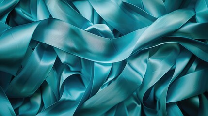 Close up of blue satin fabric, ideal for fashion or textile backgrounds