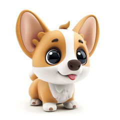3D rendering cute corgi dog