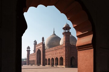 Historic landmark Badshahi Mosque in Lahore, Pakistan. - 748588795