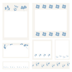 Set of memo pad, mini notepad, cute memo pad, stationery and digital sticker notes.	