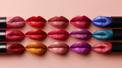 Colorful Lipstick Shades Mockup. generative ai 