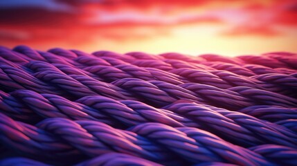 A close up of a rope with purple and blue colors. Generative AI.