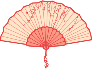chinese fan, pastel pink, hand fan, traditional air cooling