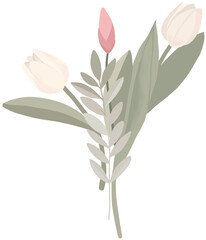 Bouquet "Spring flowers". Composition of spring flowers on a transparent background.Digital illustration suitable for Mother's Day, International Women's Day, Valentine's Day, Easter, branding, advert