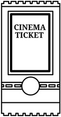 cinema ticket, booking, outline