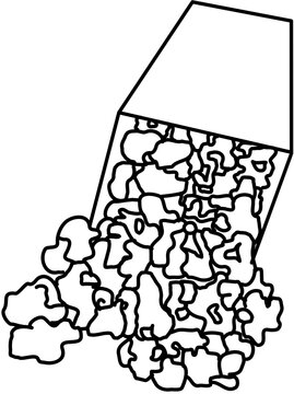 recommend clip art: cinema movie popcorn outline 