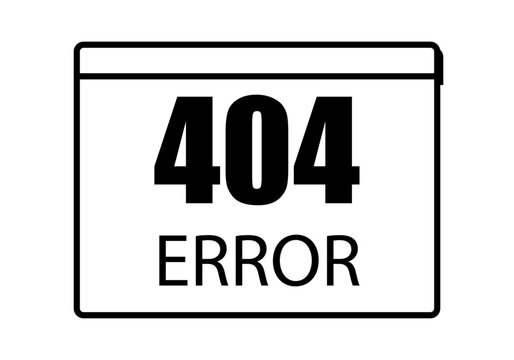 Icono negro de error 404 de pagina web.